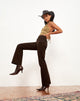 immagine di Pantaloni Jopan Flare in Twill Bitter Chocolate