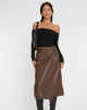 Immagine di Utari Midi Skirt in PU Brown
