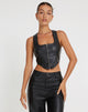 immagine di Velika Zip Up Corset in PU Nero