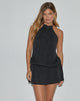 Immagine di Veloria Mini abito in chiffon nero con fodera, con scollo a mezzaluna