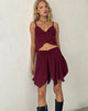 Immagine di Veny Mini Gonna in Chiffon Oxblood