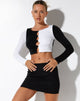 immagine di Sarah Crop Top in crepe bianco e nero