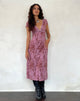 Immagine del vestito Vilinia Midi in malva botanica astratta