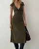 Immagine di Vilinia Midi Dress in Abstract Botanic Dark Olive