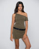 Immagine di Vondra Knot Mini Dress in Cupro Khaki