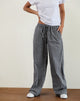Immagine di Wasic Pantalone di lino a gamba larga in percalle tonale nero e grigio