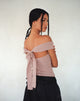 Immagine di Wilda Bardot Bow Back Top in maglia Blush