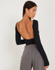 immagine di Xiabon Crop Top a maniche lunghe in nero