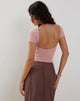 Immagine di Xiwang Crop Top in Salmon Textured Crochet