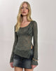 Immagine di Yamari Top in maglia jacquard verde