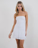 Immagine di Yasmin Mini Abito a Fascia in Bianco Slinky