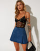 Immagine di Yenika Crop Top in nero Daisy Lime Embro