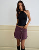Immagine di Yeri Tie Belt Mini Skirt in Cupro Deep Purple