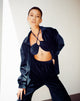 immagine di Yessa Crop Top in velluto navy