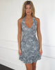 Immagine di Yoriko Mini Dress Halter in Lurex Argento Blu