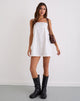 Immagine di Yoshiko Brodierie Trim Mini Dress in Bianco