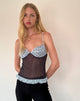 Immagine di Zeina Cami Top in Blu Nero Basic Polka
