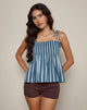 Immagine di Zerah Top in Popeline Formal Stripe Navy