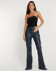 Immagine dei pantaloni Zyanna Flare in PU Dark Navy