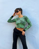 immagine di Youta Crop Top in Geo Polka Verde Arcadian