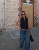 Immagine di MOTEL X JACQUIE Virago Giacca senza maniche con zip in Sketchy Stripe Nero