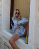 immagine di MOTEL X JACQUIE Laboxe Pantaloncini corti in popeline gessato blu