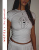 Immagine di MOTEL X Toni Agost Tattoo Izzy Tee in bianco con motivo Heart Bunny