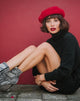 Immagine di Neve Jumper Dress in maglia a coste nero