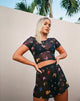Immagine di Tiney Crop Top Tee in mesh nero Butterfly