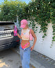 Immagine di Motel X Barbara Kristoffersen Gimon Crop Top in crema di burro Running Away