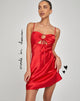 Rinti Slip Dress in raso rosso