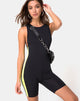 Immagine di Acashi Unitard in nero con striscia laterale in lime