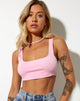 Immagine di Adela Crop Top a coste rosa baby