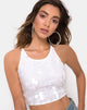 Immagine di Anery Crop Top in paillettes disco chiaro