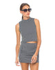 Immagine di Motel Annie Leigh Check Mini Skirt in nero e crema