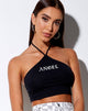 Immagine di April Crop Top in nero Angel in bianco