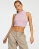 immagine di Azura Crop Top a righe viola e marrone