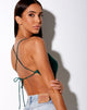 Immagine di Baila Crop Top in raso verde bosco