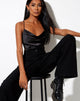 Immagine di Baila Crop Top in satin nero