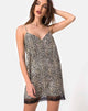 Immagine di Balace Slip Dress in leopardo raro con pizzo nero