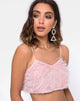 Immagine di Balien Crop Top con frange Rosa Zucchero