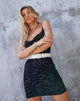 Immagine di Becky Mini Dress in Zebra Flock Orizzontale Nero
