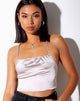 Immagine di Belisa Crop Top in raso grigio argento