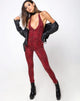 Immagine di Bersh Plunge Unitard in rosso animalier colorato
