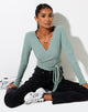 Immagine di Bianca Wrap Top in Rib Olive