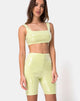 Immagine di Bike Short in verde pistacchio con paillettes trasparenti