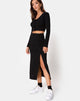 Immagine di Bobbin Midi Skirt in Black Rib