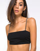 Immagine di Bocha Crop Top in nero con catena d'argento