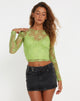 immagine di Bonca Top manica lunga in pizzo Lime