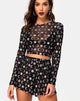 Immagine di Bonnie Crop Top in Over the Moon nero con glitter